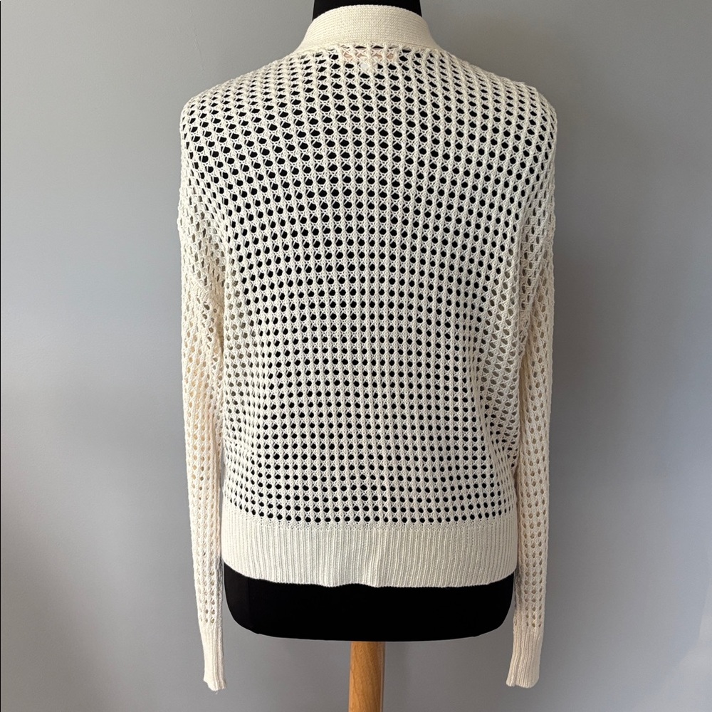 Spiritual Gangster Open Knit Cardigan Cream Cottagecore Lightweight Layering - Picture 4 of 14